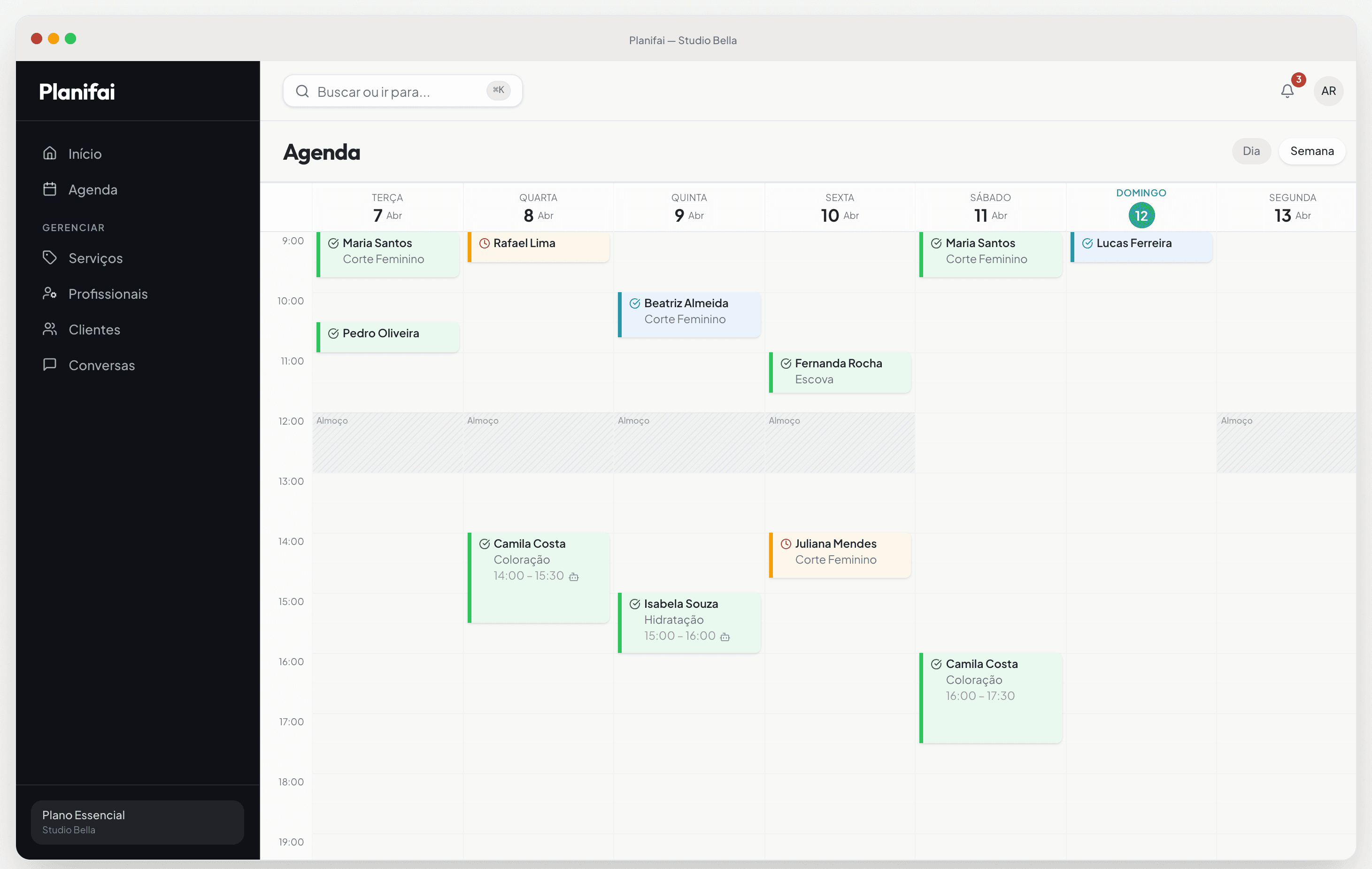 Screenshot: Agenda